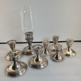 Lot Of Sterling Silver Weighted Candle Stix