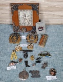 Collection of WWII Military Insignias, Memorial Jewelry, & More