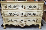 John Widdicomb Italian Rococo Style Painted Chest Of Drawers