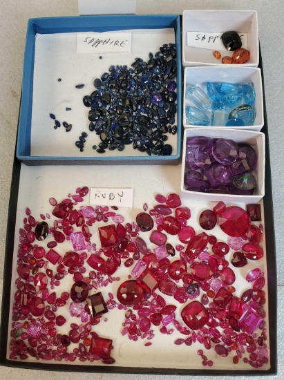 Lot Of Loose Gemstones Sapphires & Rubies Mined & Created