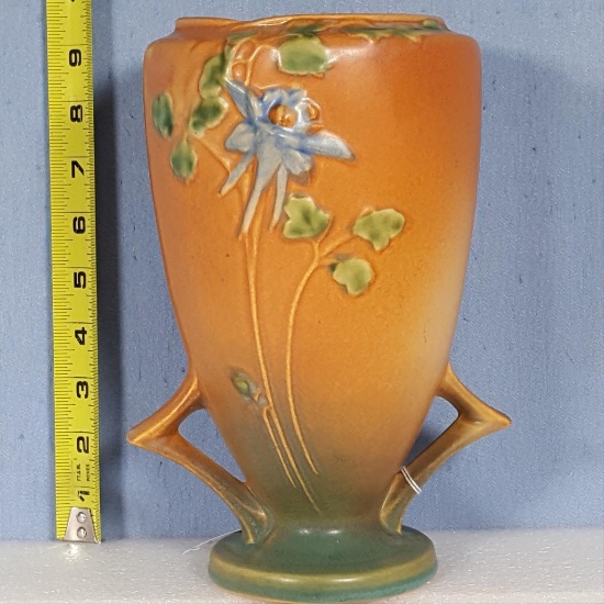 Roseville Art Pottery Columbine #21-9" 2 Handled Vase