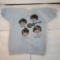 Vintage 1967 The Monkees Sweatshirt Short Sleeve Baby Blue Black & Brown