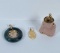 Three 14k Gold Asian and Gemstone Pendants