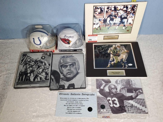 Football Signed Mini Helmets and 8x10s - Riddick, Graham. Selmon, Allen, Moore, etc, some with COAs