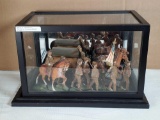 Display Of Trico Japan Toy Soldiers In Glass Case