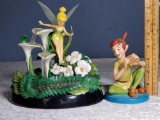 Walt Disney Tinkerbell Fountain by Cody Reynolds and Peter Pan Forever Young WDCC Figurines