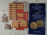 30+ Rolls Wheat Pennies by Year and 2 Partial 1909-1958 penny albums