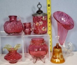 7 Pcs Cranberry and Related Glass