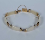 Asian 14k Gold Bar Link Bracelet