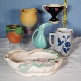 7 Pcs Weller, Whites Stoneware and Stangl Pottery