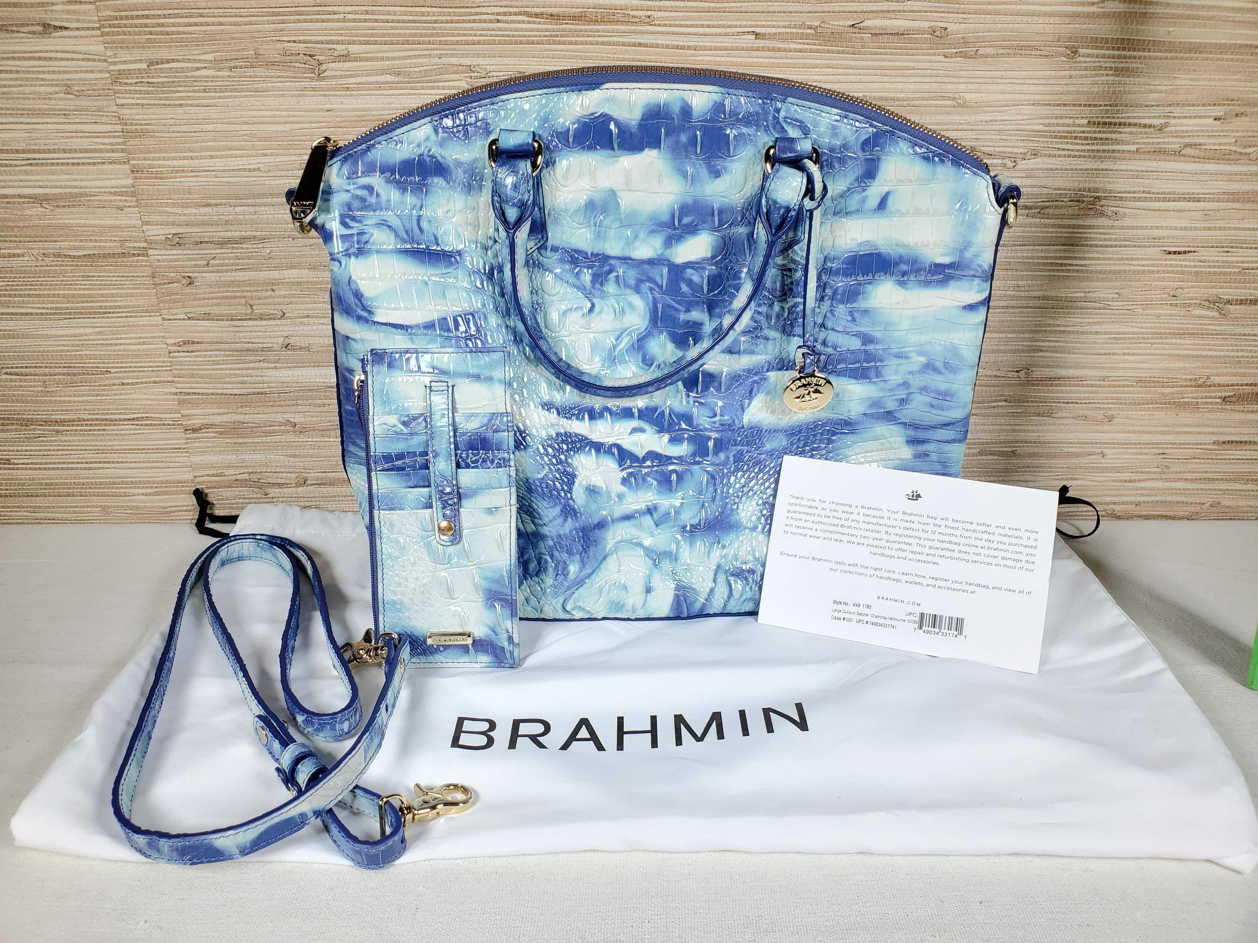 Brahmin, Bags, Brahmin Large Duxbury Satchel Blue