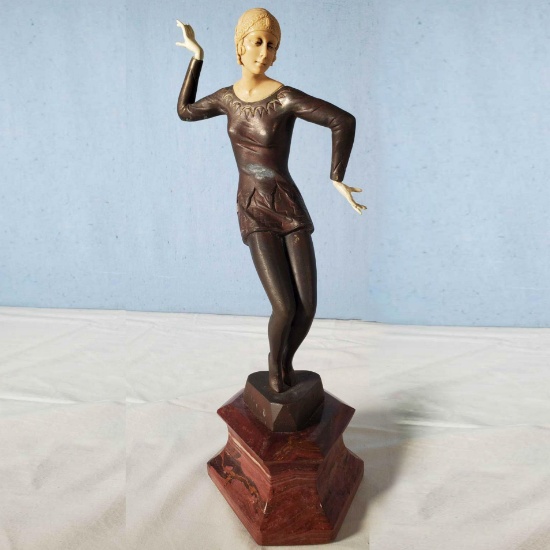 Art Deco Charleston Dancer Statue After Ferdinand Preiss (Austria 1882-1943)
