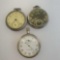 Lot Of 2 Pocket Watches & 1 - 1943 US Military 16s Elgin Bomb Timer / Stop Watch