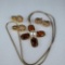 Vintage Mid Century Modern Kenneth Jay Lane Necklace And 2 Pair Of Clip Earrings