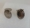 Pair Of Victorian Belais White Gold Front Etched Cufflinks