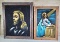 2 Vintage Black Velvet Jesus Paintings