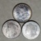 3 BU Morgan Silver Dollars - 1887 and 2 1921