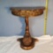 Gold Gilt Carved Wood Dolphin Wall Table With Mosaic Marble Top.