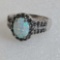 Sterling Silver Diamond & Opal Ring