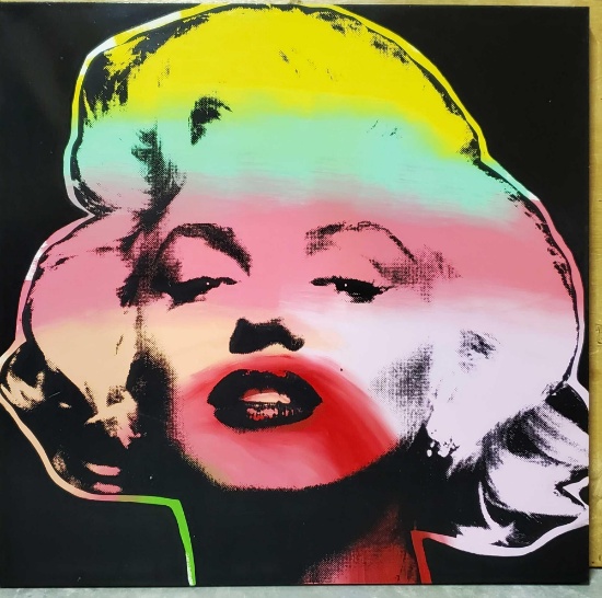 Steve A. Kaufman (1960-2010) 1990s Large Canvas Marilyn Monroe
