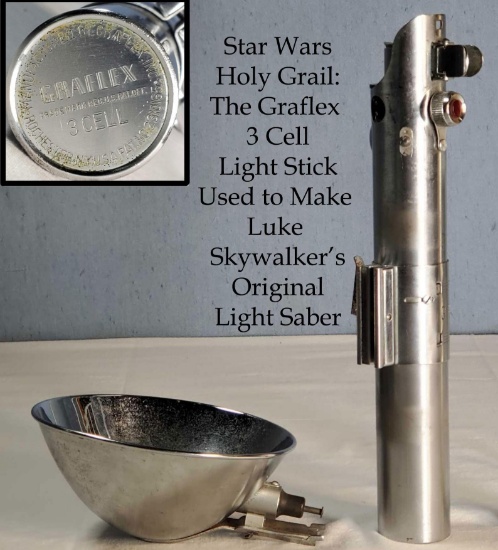 Graflex 3 Cell Flash Gun Star Wars Red Button Light Saber Jedi Luke Skywalker - Rare