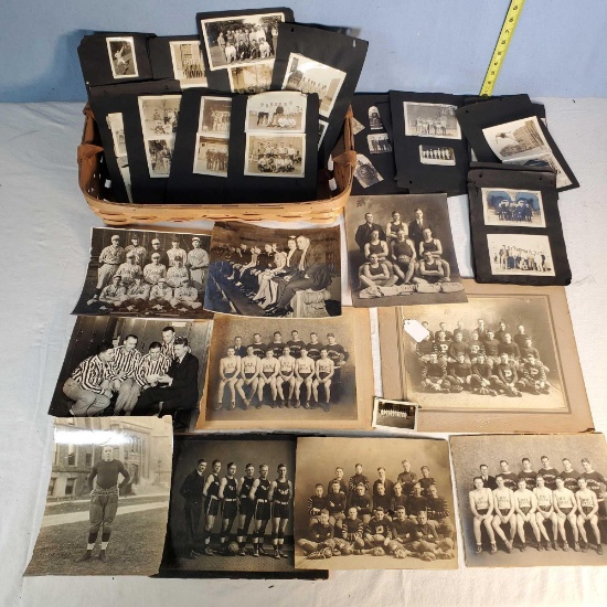 Great Collection Of Early 1900s Vintage Sports Teams Baseball, Football, Basketball, Bowling Photos