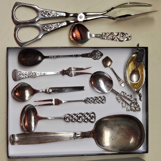 Collection of Varied Norway 830S and Danish Sterling Silver Flatware and Serving Pieces