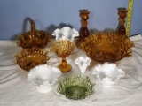 Fenton Colonial Thumbprint, Silver Crest, and Hobnail Milk Glass