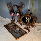 Victorian Mantle Urns and Mirrors And Candlestick