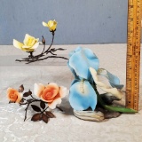 3 Delicate Boehm Porcelain Flower Figurines