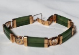 Asian 14k Gold Jade Bar Bracelet