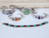 5 Vintage Sterling Silver Bracelets