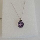 10K White Gold & Amethyst Necklace