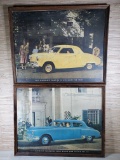 2 Framed 1947 Studebaker Car Dealership Posters