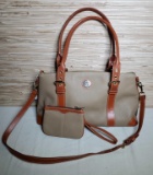 Pre-Owned Dooney and Bourke Leather Pebble Stone Satchel with Matching Wallet