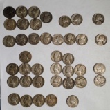 40 Mixed Year and Date Silver War Nickels