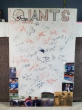1997 Giants Football Team signed Canvas with Photos of Fan and Players Signing