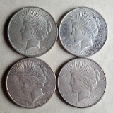4 US Silver Peace Dollars - 1922, 1922-D, and 2 1923-S