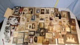 Tray Lot Full of Late 1800s/ early 1900s Portraits, B&W Snapshots and More
