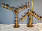pr 1883 Patent Brass Candelabras with Moveable Arm Positions