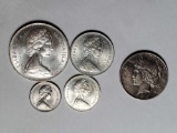 1966 Bahamas Silver Coins and 1926-D Silver US Peace Dollar