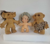 Lot Of 9 Troll Dolls Uneeda, Thomas Dam Norfin, & Russ,