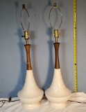 Pair of MCM Ceramic Base Lamps