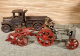 2 Antique/ Vintage Motorized Vehicle Cast Iron Toys