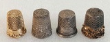 Lot Of Sterling Silver & 14K Gold Thimbles