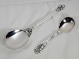 Georg Jensen Danish Sterling Silver Acorn Gravy Spoon and Ornaments #42 Leaf and Berry Spoon