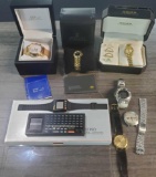 Lot Of 7 Used Wrist Watches incl Seiko Data-2000 The First Computer Watch 1983/4 with Case