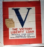 Original WWII Victory Liberty Loan Industrial Honor Emblem Award Banner Flag
