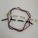2 Hand Made Bead & Gold Bracelets & 2 Necklaces
