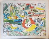 Peter Max 1980 Flower Abstract Signed and Numbered Lithograph 101/165
